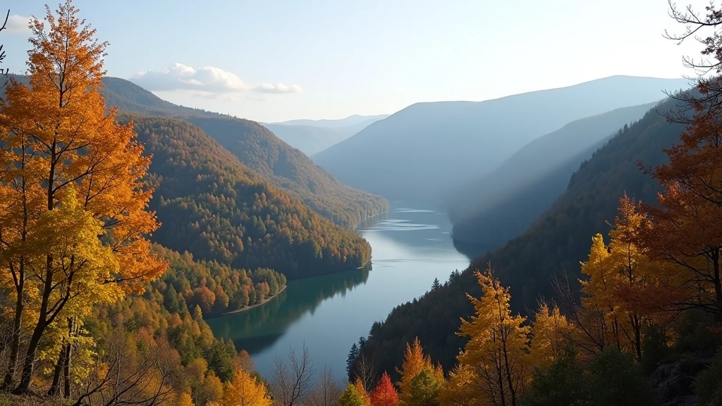 Pūteļu skata panorāma ar Gaujas upes meandriem, mežu un mājas tālo redzesloku